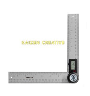 Thước đo góc điện tử Werka 6104-200D chất liệu thép không gỉ inox 200mm dải đo 0-360 độ màn hình LCD sắc nét