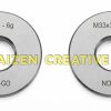 Dưỡng vòng kiểm ren Werka 5110-02-5N kiểm tra trục ren ngoài M2x0.4 đầu NO-GO có chấm đỏ tiêu chuẩn DIN 13 dung sai 6g thép đặc chủng