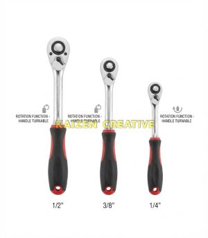 cần tự động Werka 9220-9644 đầu 1/4 inch 2 chức năng xoay cán góc 0 độ thép CR-V 60 răng chính hãng