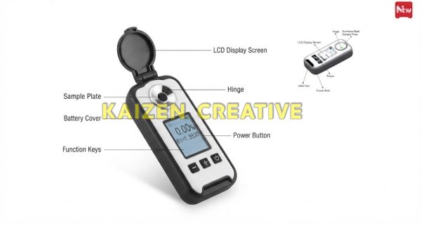 khúc xạ kế điện tử Werka 522-0050 màn hình LCD dải đo 0-50% Brix chống nước IP65 chính hãng