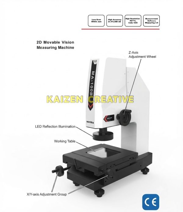 máy đo tọa độ quang học Werka 5290-100B MA-100B 2D để bàn di động 32kg chính hãng