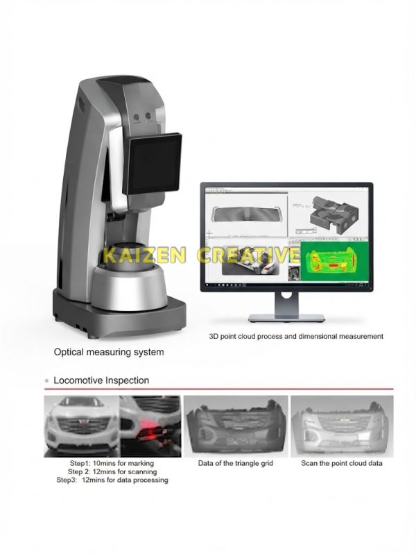 Hệ thống đo 3D quang học Werka xử lý đám mây điểm và đo kích thước 3D chính xác 0.02mm