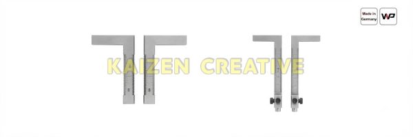 Cặp chân đế định vị Werka WP-4205-13A dài 35mm có vạch chia cữ sâu Made in Germany
